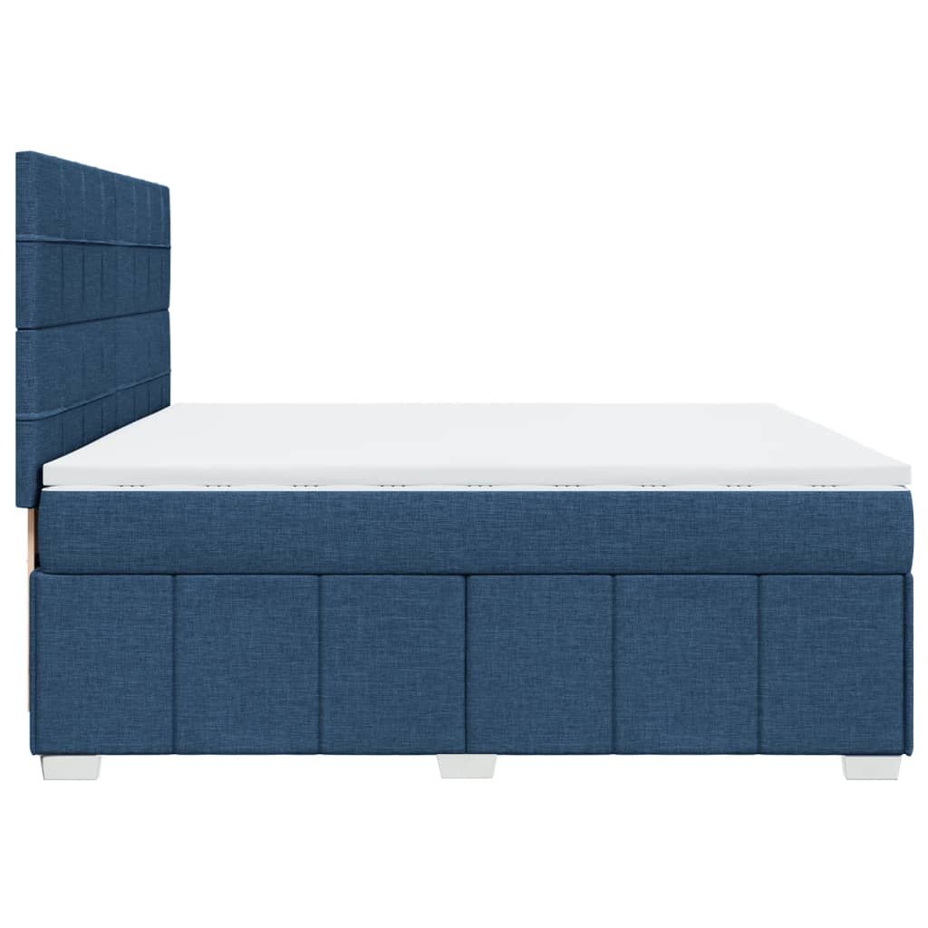 Giroletto a Molle con Materasso Blu 200x200 cm in Tessuto | homemem39