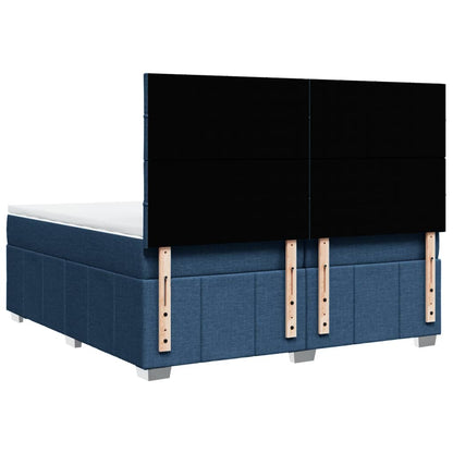 Giroletto a Molle con Materasso Blu 200x200 cm in Tessuto | homemem39