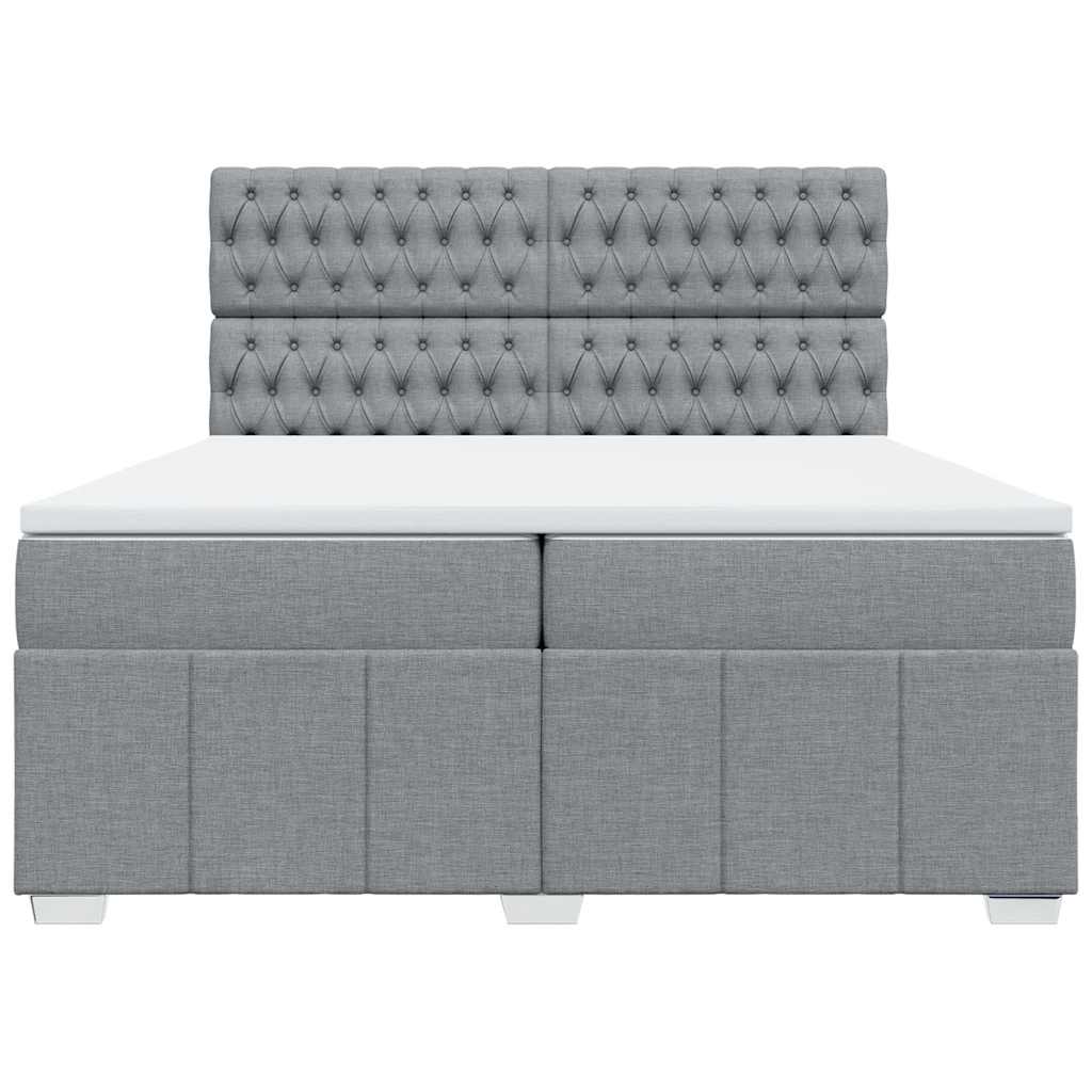 Giroletto a Molle con Materasso Grigio Chiaro 200x200cm Tessuto