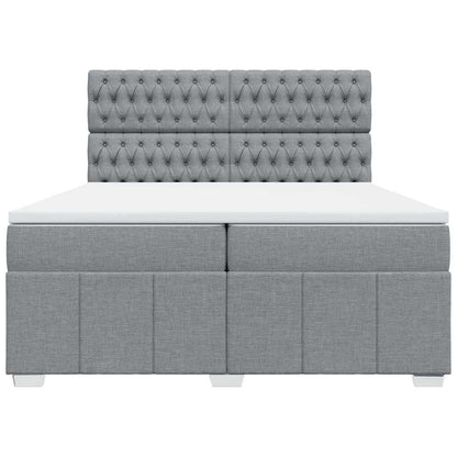 Giroletto a Molle con Materasso Grigio Chiaro 200x200cm Tessuto