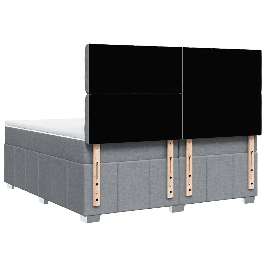 Giroletto a Molle con Materasso Grigio Chiaro 200x200cm Tessuto