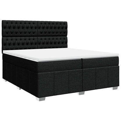 Giroletto a Molle con Materasso Nero 200x200 cm in Tessuto