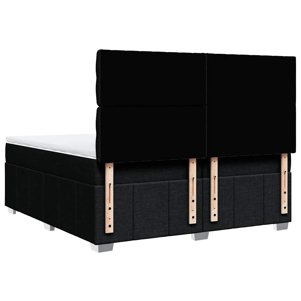 Giroletto a Molle con Materasso Nero 200x200 cm in Tessuto - homemem39