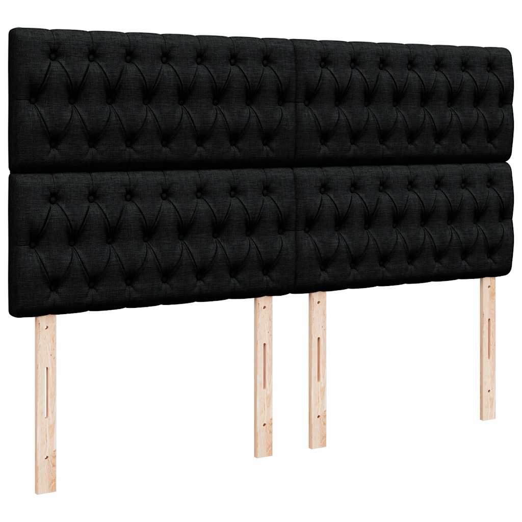 Giroletto a Molle con Materasso Nero 200x200 cm in Tessuto