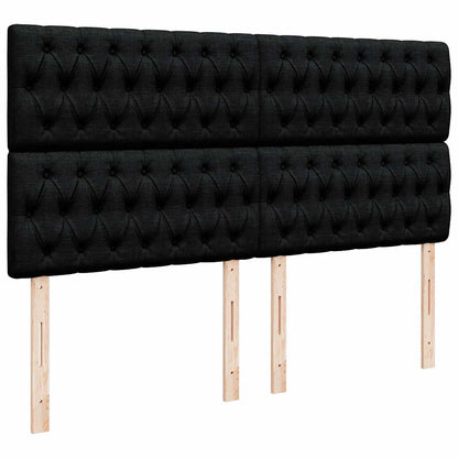 Giroletto a Molle con Materasso Nero 200x200 cm in Tessuto