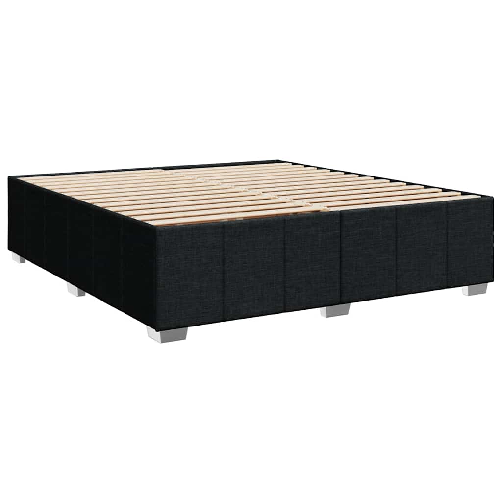 Giroletto a Molle con Materasso Nero 200x200 cm in Tessuto