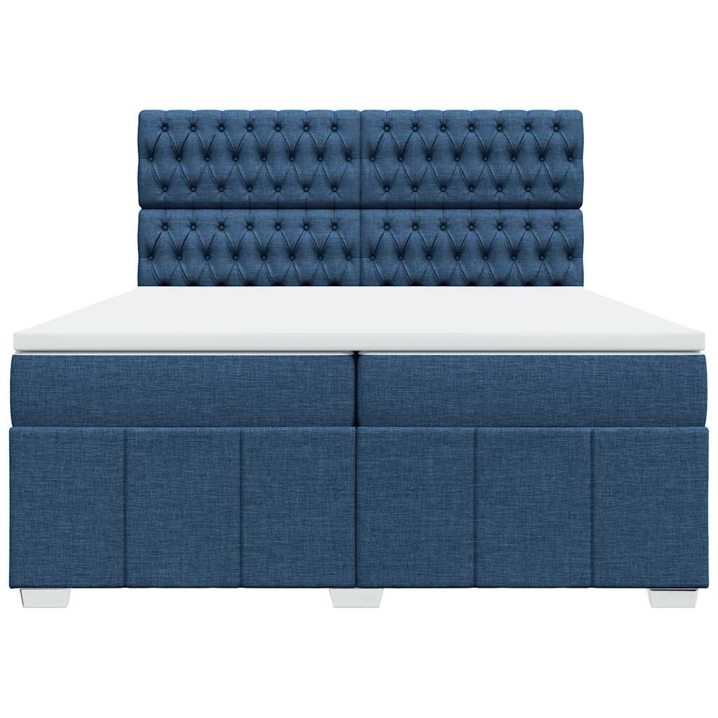 Giroletto a Molle con Materasso Blu 200x200 cm in Tessuto