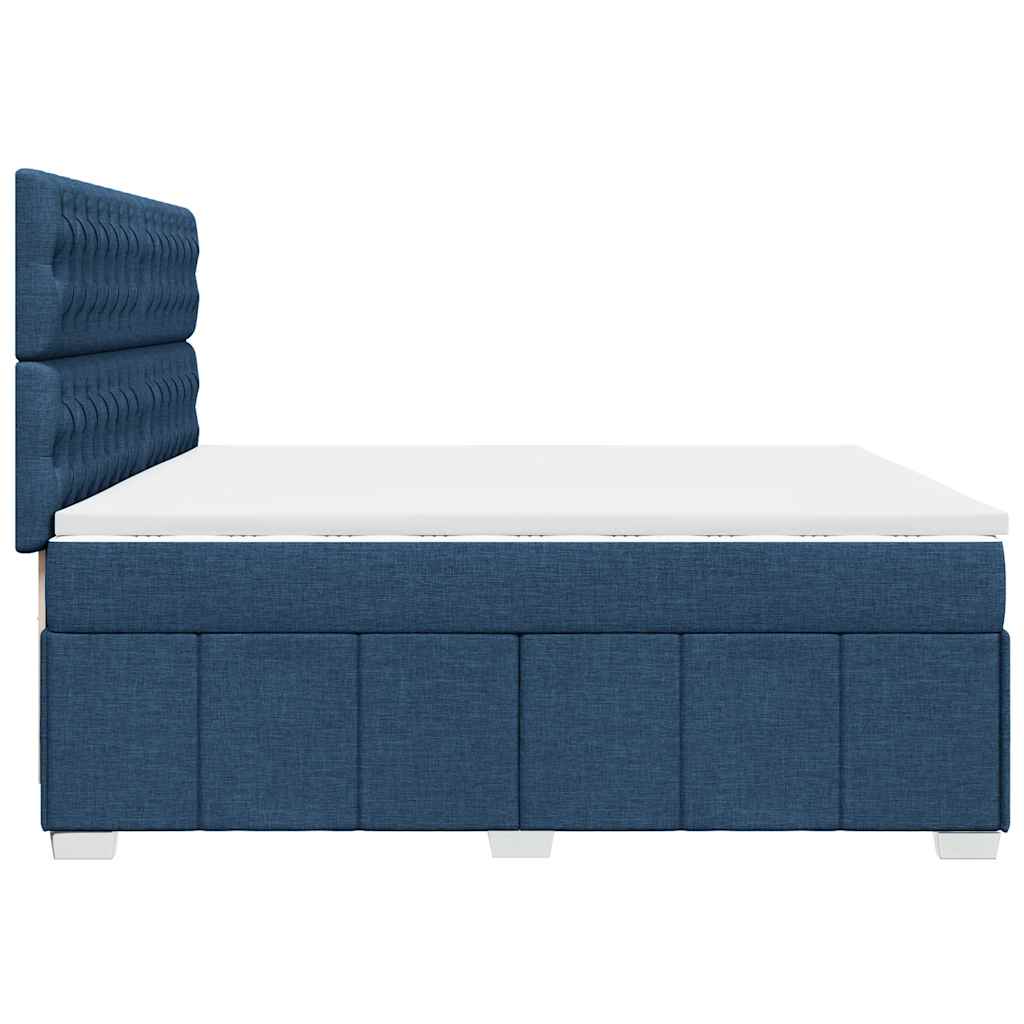 Giroletto a Molle con Materasso Blu 200x200 cm in Tessuto | homemem39