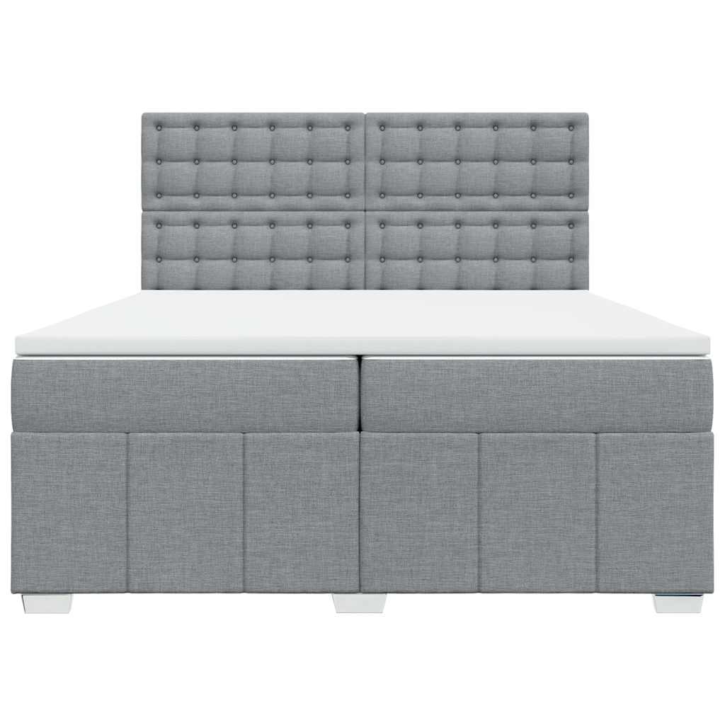 Giroletto a Molle con Materasso Grigio Chiaro 200x200cm Tessuto