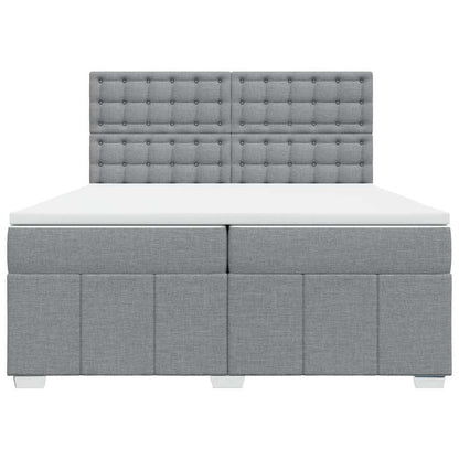 Giroletto a Molle con Materasso Grigio Chiaro 200x200cm Tessuto
