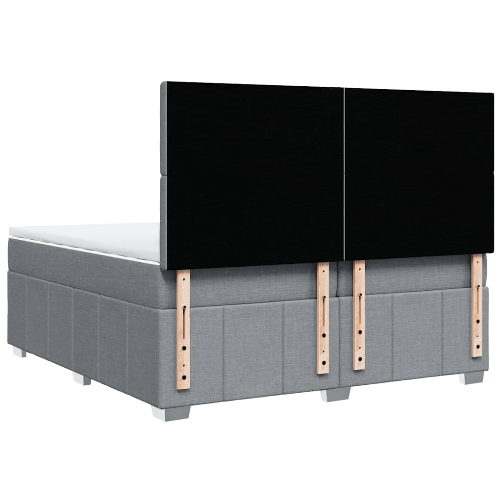 Giroletto a Molle con Materasso Grigio Chiaro 200x200cm Tessuto