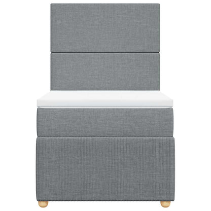 Giroletto a Molle con Materasso Grigio Chiaro 80x200 cm Tessuto