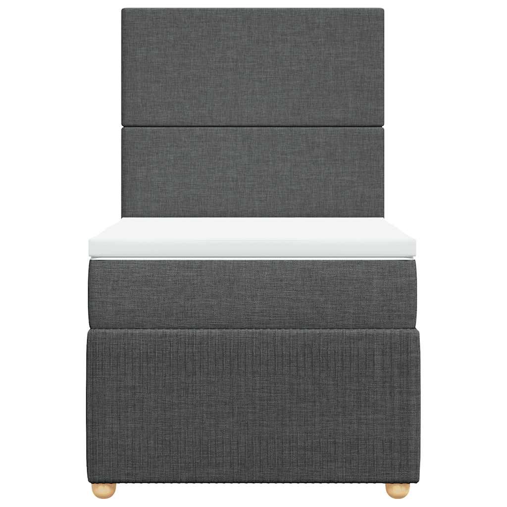 Giroletto a Molle con Materasso Grigio Scuro 80x200 cm Tessuto