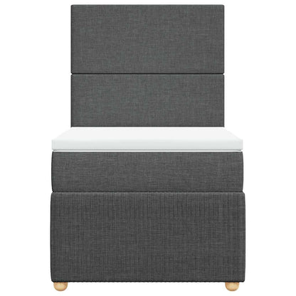 Giroletto a Molle con Materasso Grigio Scuro 80x200 cm Tessuto