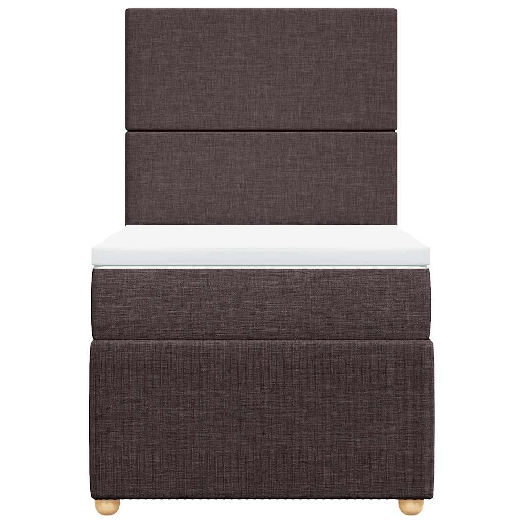 Giroletto a Molle con Materasso Marrone Scuro 80x200 cm Tessuto