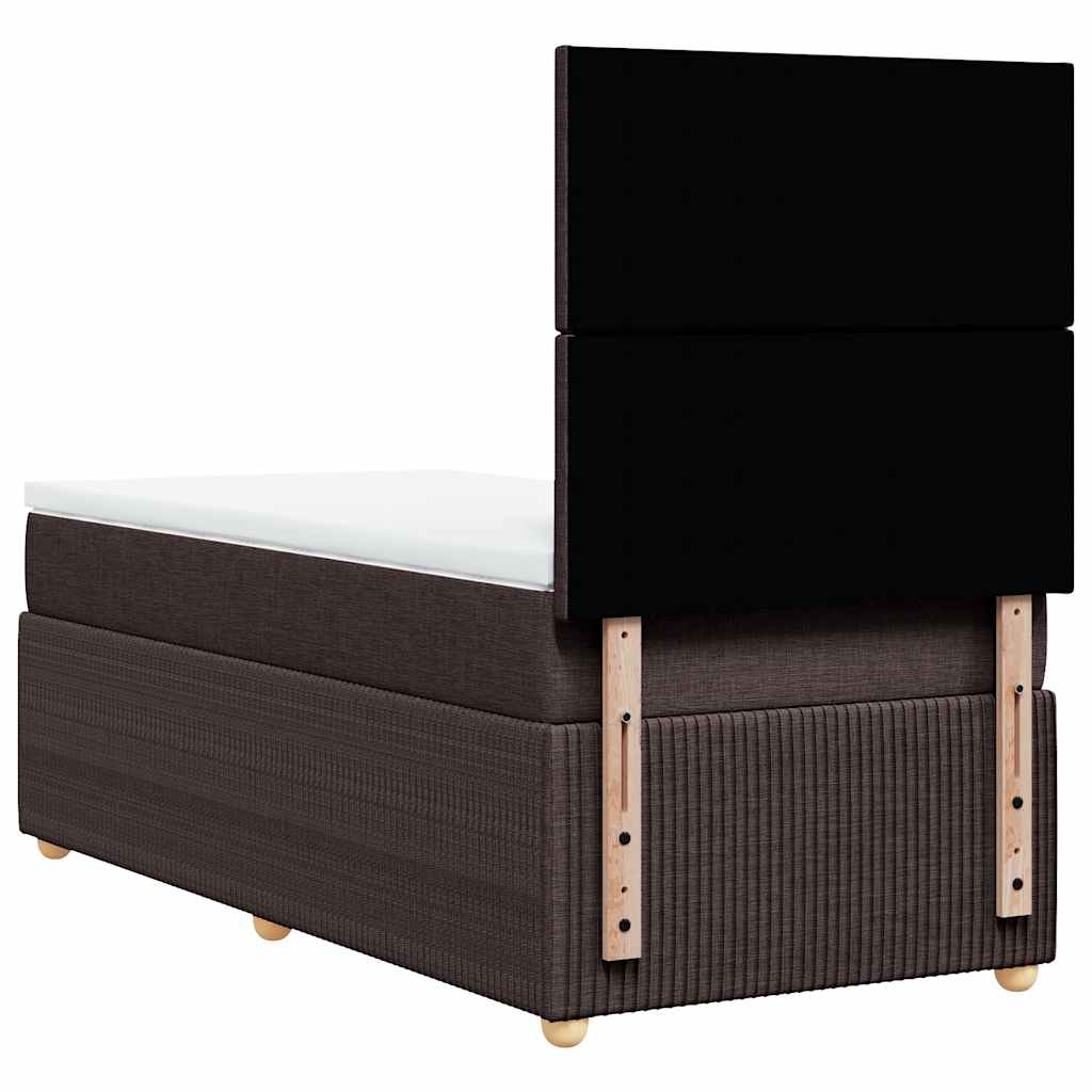 Giroletto a Molle con Materasso Marrone Scuro 80x200 cm Tessuto | homemem39