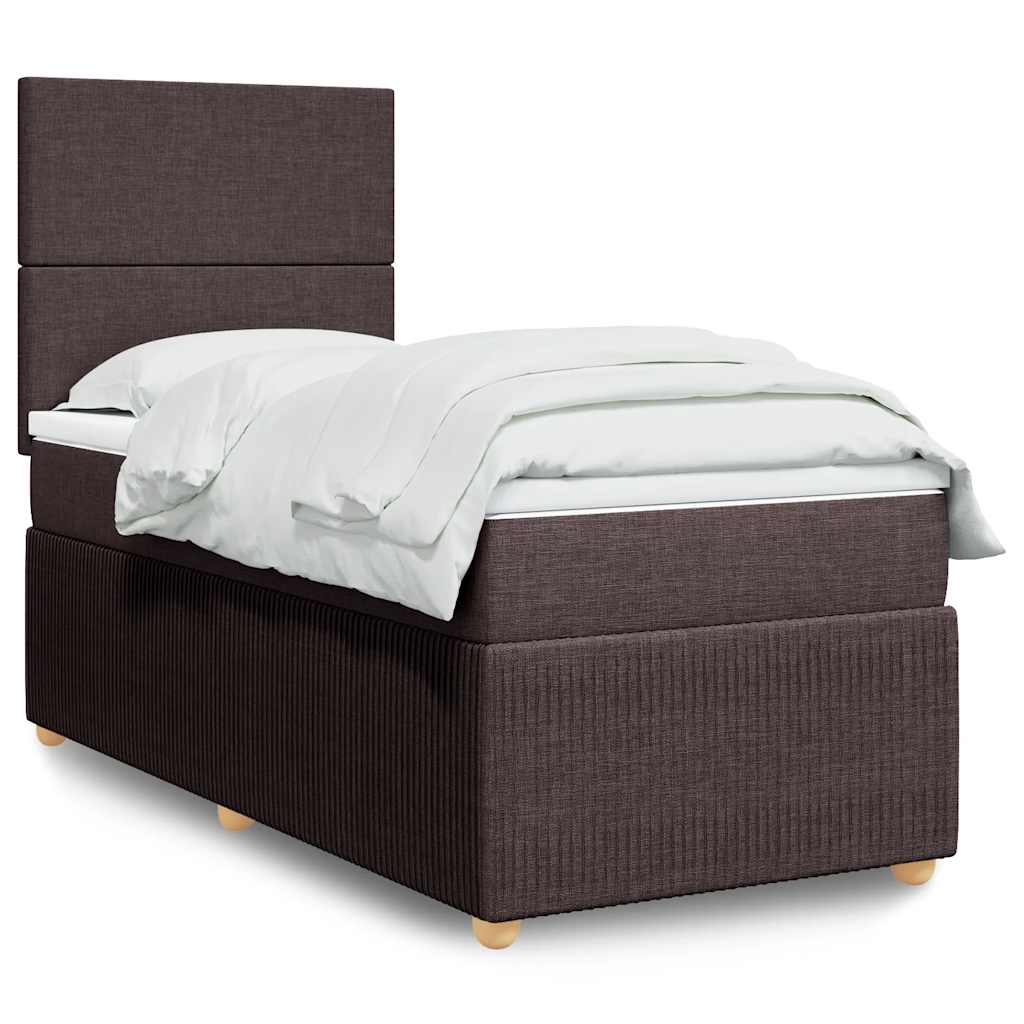 Giroletto a Molle con Materasso Marrone Scuro 80x200 cm Tessuto | homemem39