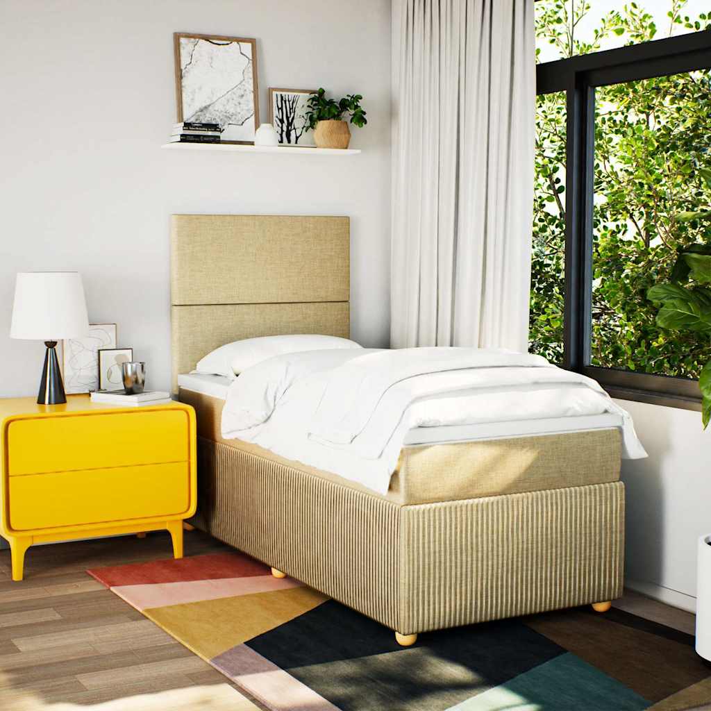 Giroletto a Molle con Materasso Crema 80x200 cm inTessuto - homemem39