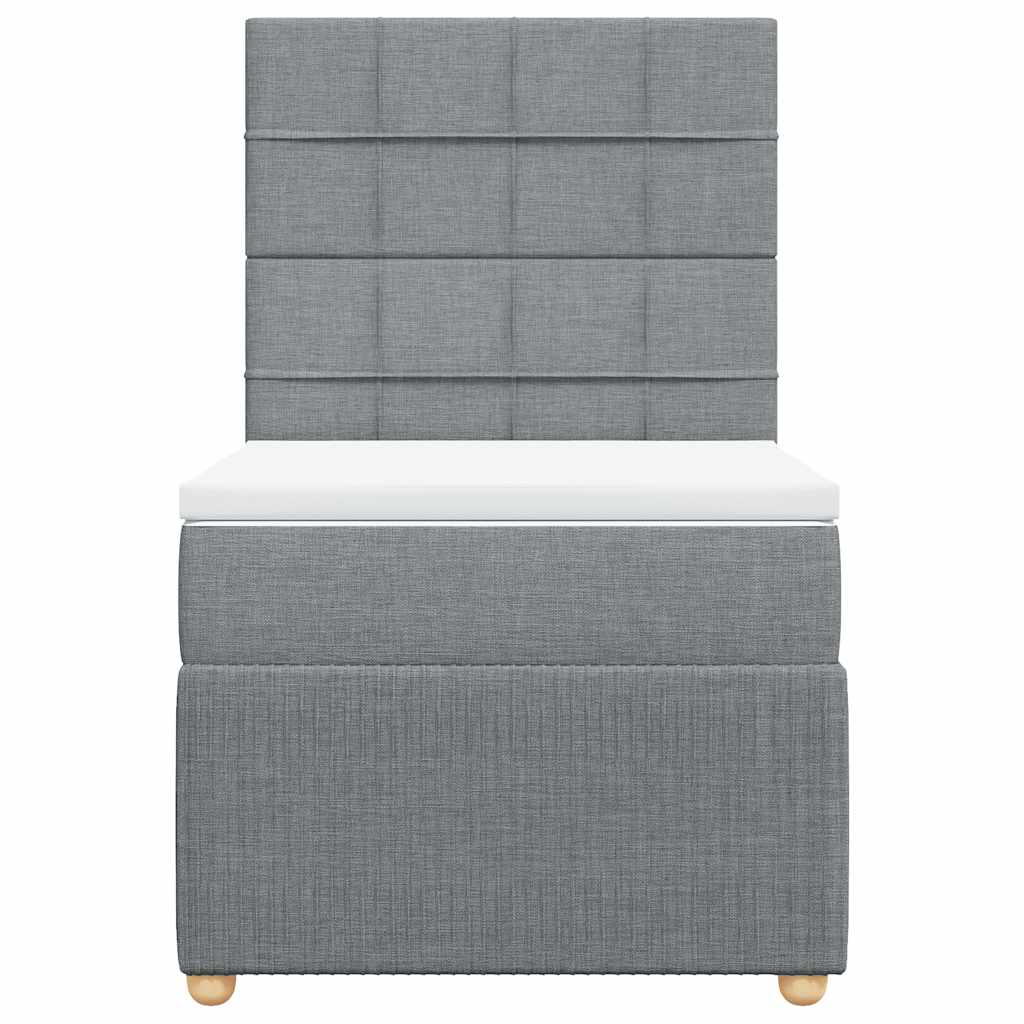 Giroletto a Molle con Materasso Grigio Chiaro 80x200 cm Tessuto