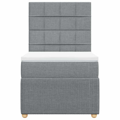 Giroletto a Molle con Materasso Grigio Chiaro 80x200 cm Tessuto