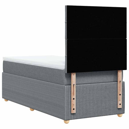 Giroletto a Molle con Materasso Grigio Chiaro 80x200 cm Tessuto