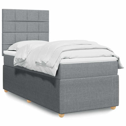 Giroletto a Molle con Materasso Grigio Chiaro 80x200 cm Tessuto