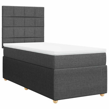 Giroletto a Molle con Materasso Grigio Scuro 80x200 cm Tessuto