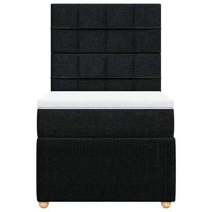 Giroletto a Molle con Materasso Nero 80x200 cm inTessuto
