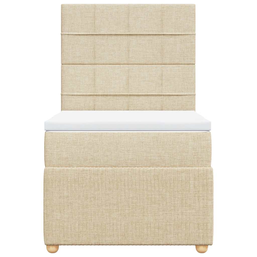 Giroletto a Molle con Materasso Crema 80x200 cm inTessuto