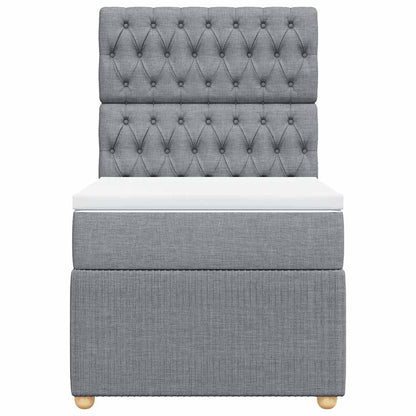 Giroletto a Molle con Materasso Grigio Chiaro 80x200 cm Tessuto