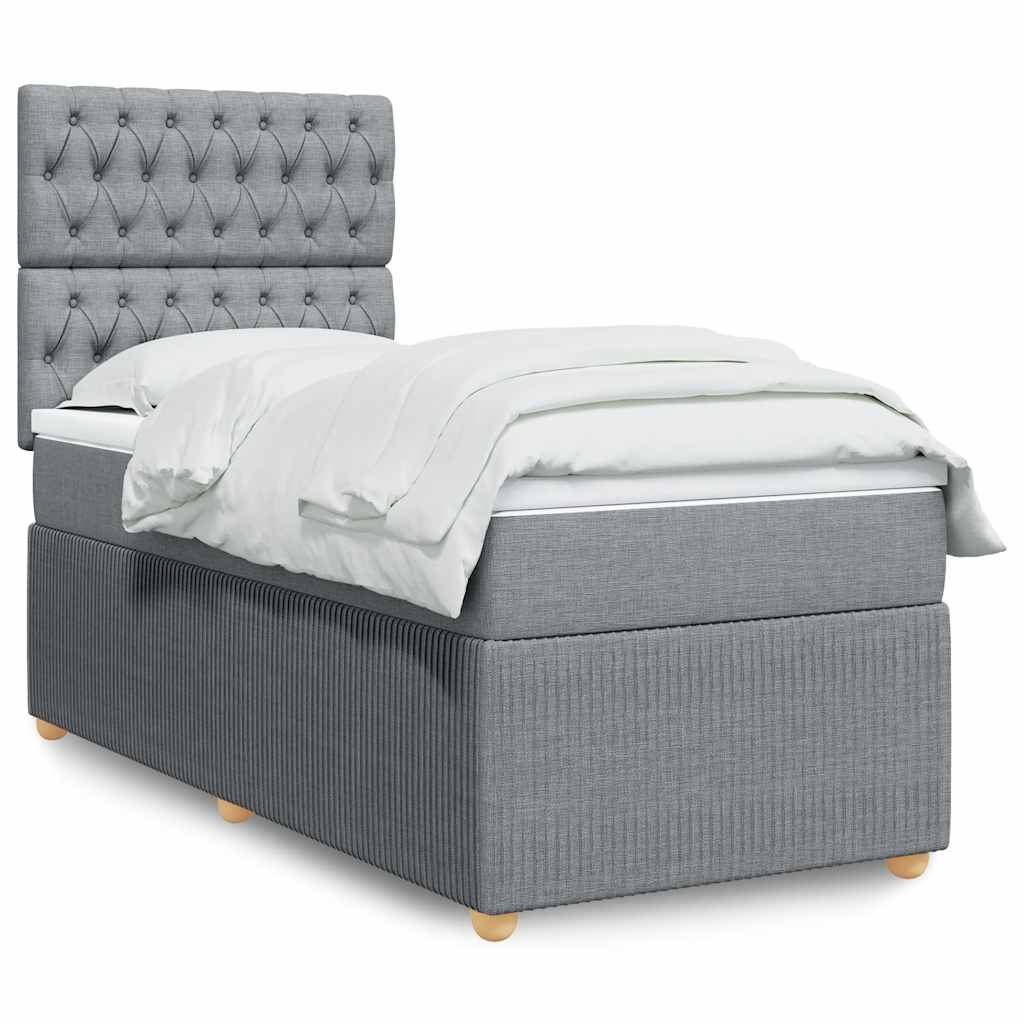 Giroletto a Molle con Materasso Grigio Chiaro 80x200 cm Tessuto