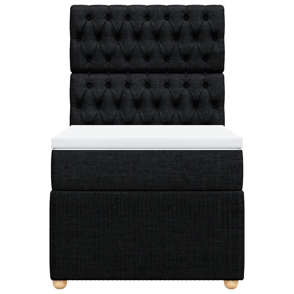 Giroletto a Molle con Materasso Nero 80x200 cm inTessuto