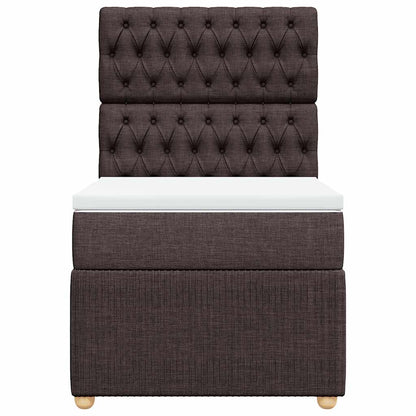 Giroletto a Molle con Materasso Marrone Scuro 80x200 cm Tessuto