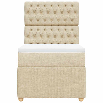 Giroletto a Molle con Materasso Crema 80x200 cm inTessuto - homemem39