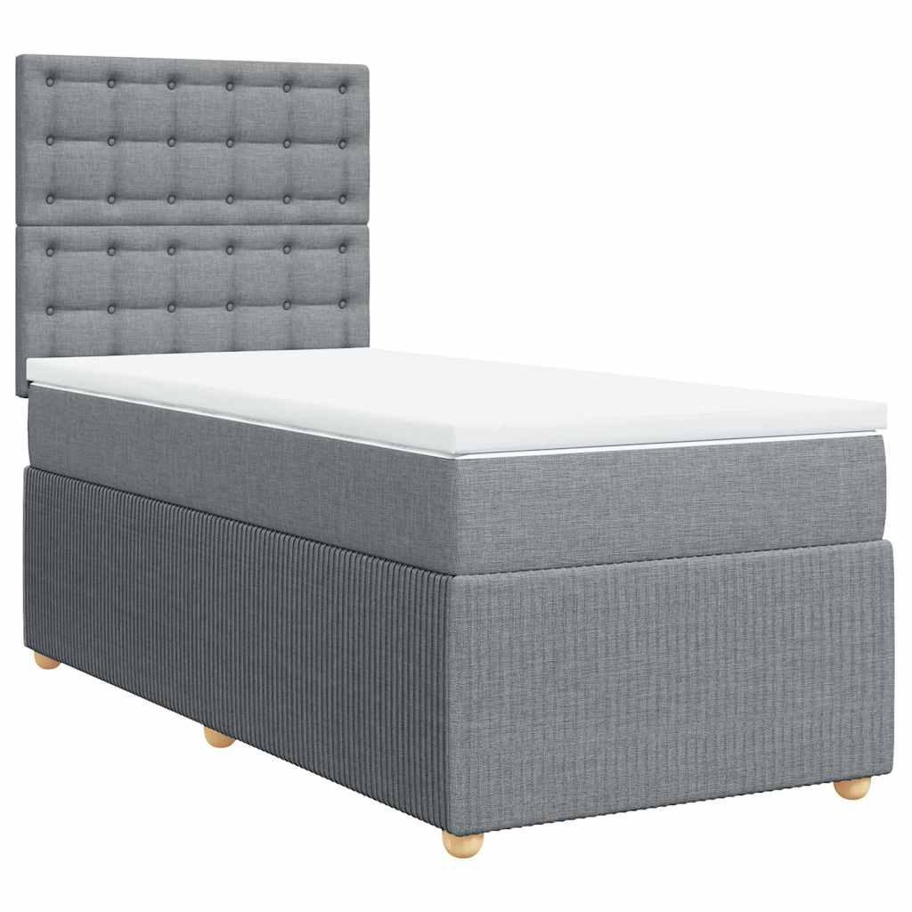 Giroletto a Molle con Materasso Grigio Chiaro 80x200 cm Tessuto
