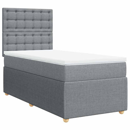 Giroletto a Molle con Materasso Grigio Chiaro 80x200 cm Tessuto