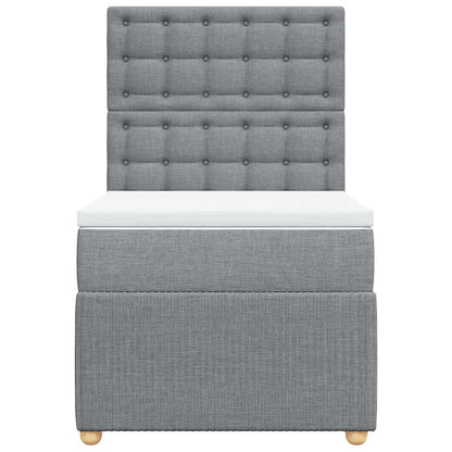 Giroletto a Molle con Materasso Grigio Chiaro 80x200 cm Tessuto