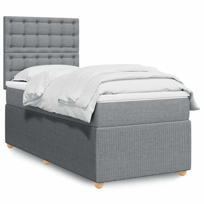 Giroletto a Molle con Materasso Grigio Chiaro 80x200 cm Tessuto