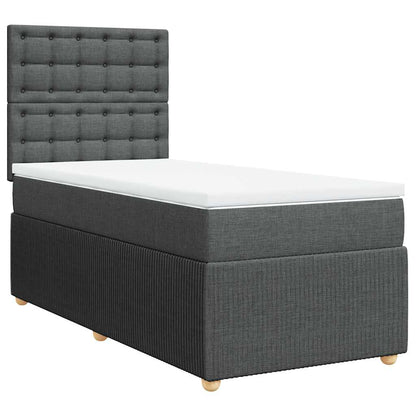 Giroletto a Molle con Materasso Grigio Scuro 80x200 cm Tessuto