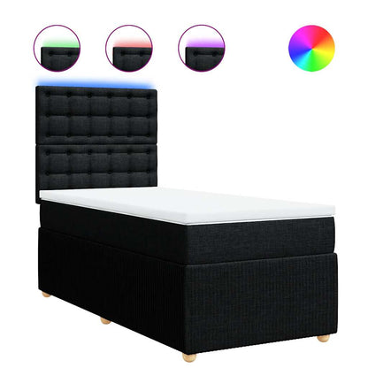 Giroletto a Molle con Materasso Nero 80x200 cm inTessuto