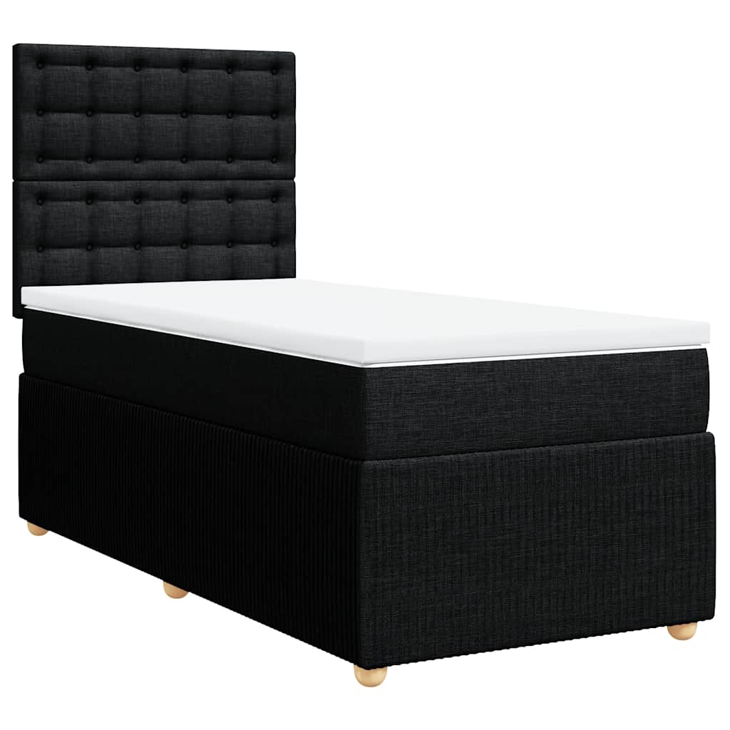 Giroletto a Molle con Materasso Nero 80x200 cm inTessuto