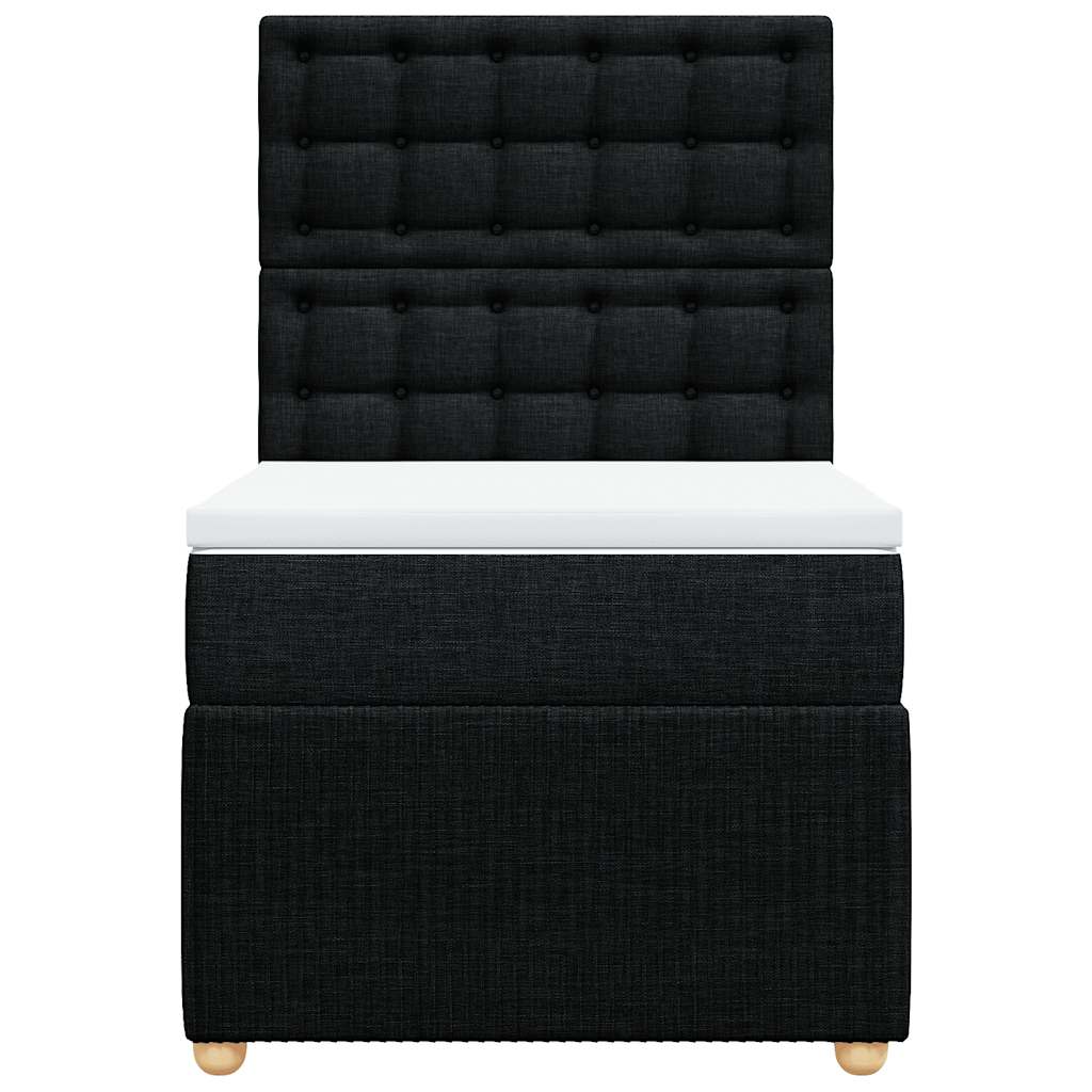 Giroletto a Molle con Materasso Nero 80x200 cm inTessuto