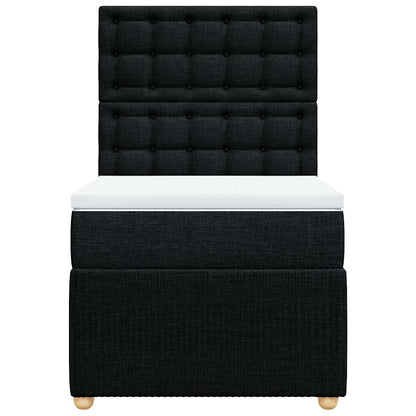 Giroletto a Molle con Materasso Nero 80x200 cm inTessuto