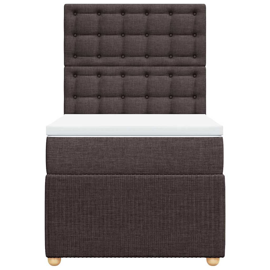 Giroletto a Molle con Materasso Marrone Scuro 80x200 cm Tessuto | homemem39
