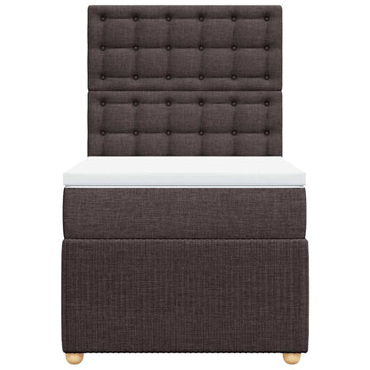 Giroletto a Molle con Materasso Marrone Scuro 80x200 cm Tessuto | homemem39