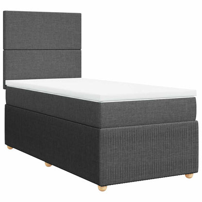 Giroletto a Molle con Materasso Grigio Scuro 90x190 cm Tessuto