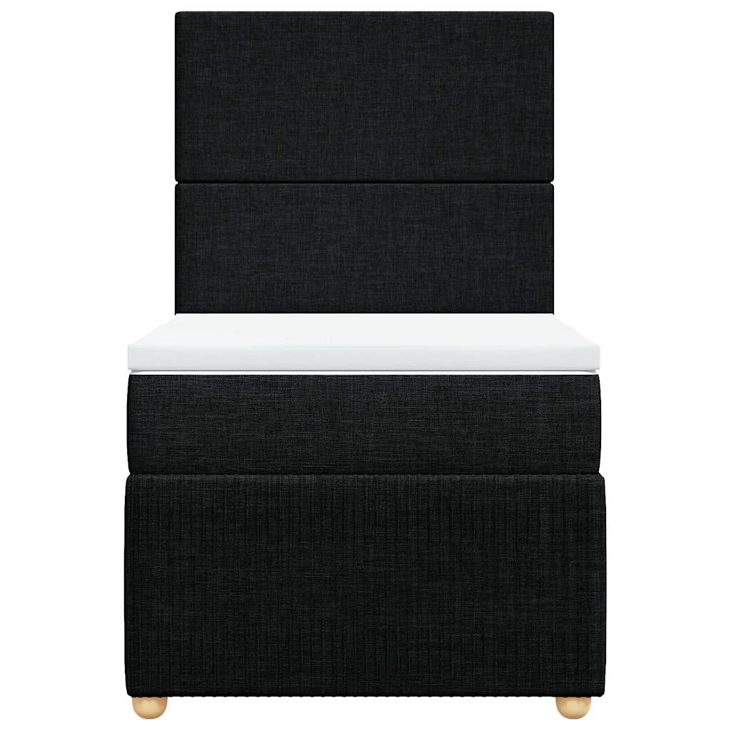 Giroletto a Molle con Materasso Nero 90x190 cm in Tessuto
