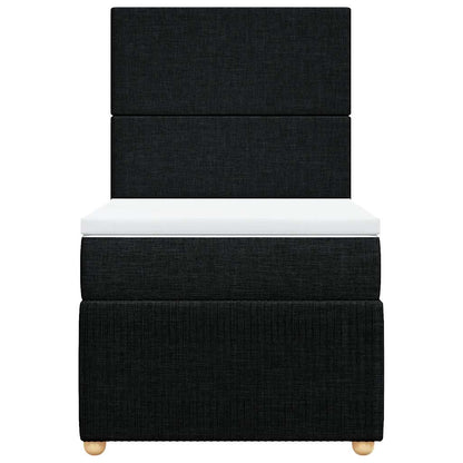 Giroletto a Molle con Materasso Nero 90x190 cm in Tessuto