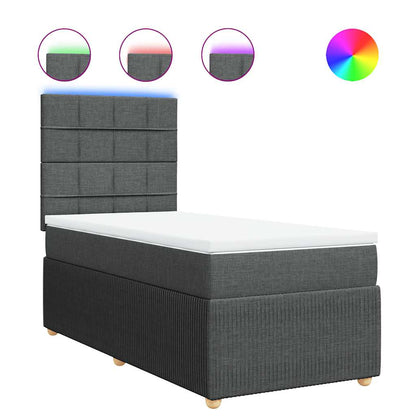 Giroletto a Molle con Materasso Grigio Scuro 90x190 cm Tessuto