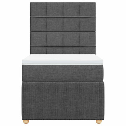 Giroletto a Molle con Materasso Grigio Scuro 90x190 cm Tessuto